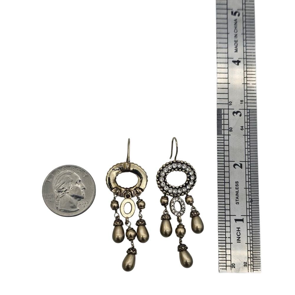 Monet Chandelier Dangle Gold Tone Pierced Earrings - Picture 5 of 6